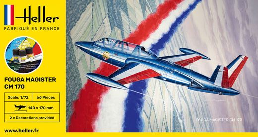 Maquette avion : Starter Kit Fouga Magister CM 169 - 1:72 - Heller 56220