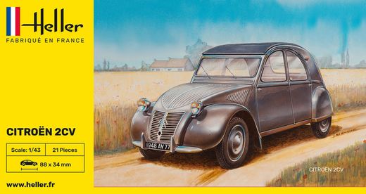 Maquette voiture de collection : Citroën 2cv - Heller 80175