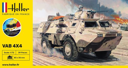 Maquette militaire : Starter Kit VAB 4X4 1/72 - Heller 56898