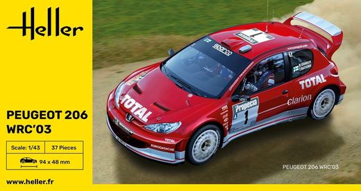 Maquette voiture : Peugeot 206 WRC'03 1/43 - Heller 80113