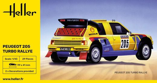 Maquette voiture : Peugeot 205 Turbo Rally 1/43 - Heller 80189