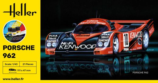 Kit de modélosisme automobile : Starter Kit Porsche 962 1/43 - Heller 56109