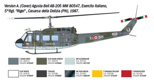 Maquette d'hélicoptère : AB-205 / UH-1D au 1/48 - Italeri 02845 - 2845