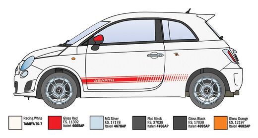 Maquette automobile : 500 Abarth 2008 1/24 - Italeri 03674