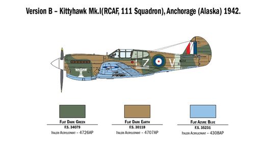 RCAF, Kittyhawk Mk.I, 111th Squadron, Anchorage, Alaska 1942.