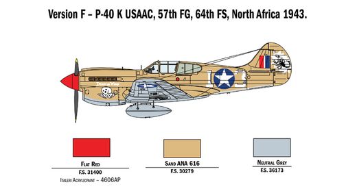 USAAC, P-40K, 57th FG, 64th FS, Afrique du Nord, 1943.