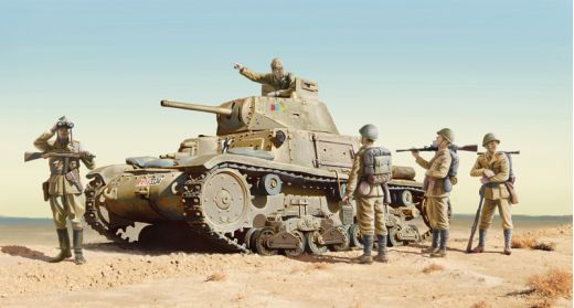 Maquette militaire : Char M14/41+ infanterie italienne 1/35 - Italeri 06543