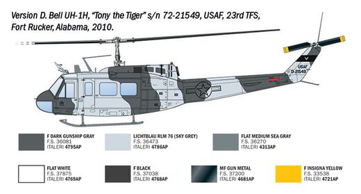 Maquette d'hélicoptère : AB-205 / UH-1D au 1/48 - Italeri 02845 - 2845