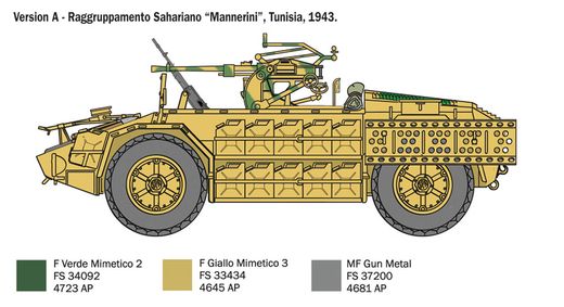Maquette blindé italien : AS 42 Sahariana 1/35 - Italeri 6530