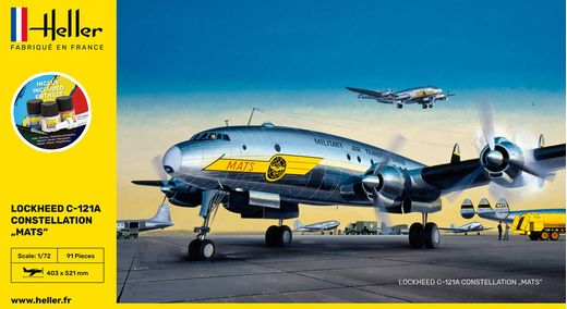 Starter Kit C-121A constellation "Mats" 1:72 - Heller 56382