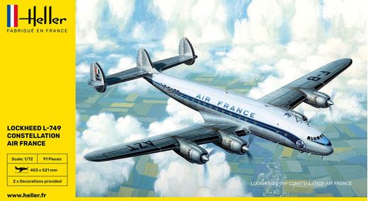 Maquette avion militaire : L-749 Constellation AIR FRANCE - 1/72 - Heller 80310