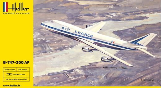 Maquette avion civil : Boeing 747 "Air France" - 1/125 - Heller 80459