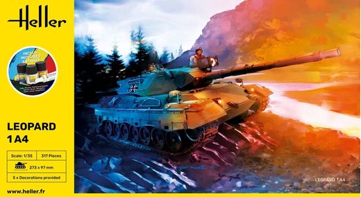 Maquette véhicule blindé - Starter Kit Leopard 1A4 1/35 - Heller 57126