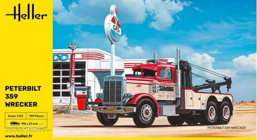 Maquette camion de dépannage : Peterbilt 359 Wrecker 1/43 - Heller 80794