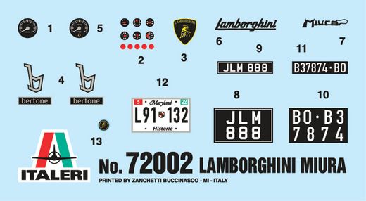 Maquette voiture : Lamborghini Muira - MODEL SET - 1:24 - Italeri 72002