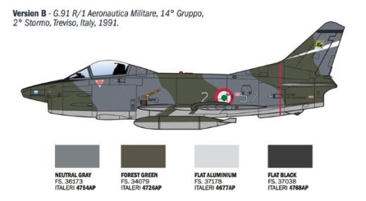 Maquette militaire : G.91 R1/R3 Gina 1/48 - Italeri 92810