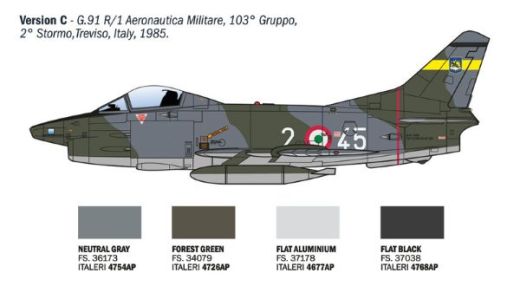 Maquette militaire : G.91 R1/R3 Gina 1/48 - Italeri 92810