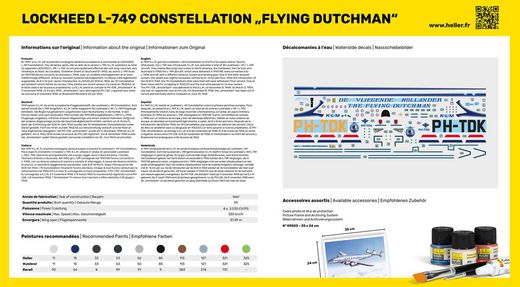 Maquette avion : Starter Kit 749 Constellation 'Flying Dutchman' - 1:72 - Heller 56393