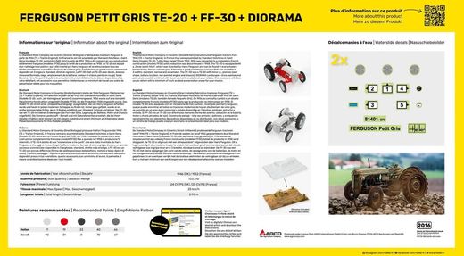 Maquettes tracteurs : 2x Ferguson Petit Gris & Diorama - 1/24 - Heller 50326