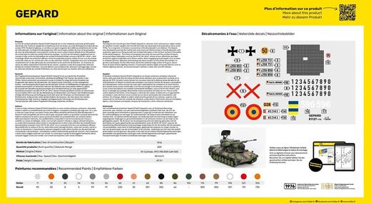 Maquette militaire de char : Starter kit Gepard 1/35 - Heller 57127