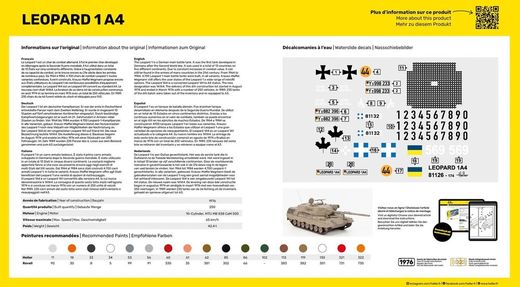 Maquette véhicule blindé - Leopard 1A4 1/35 - Heller 81126