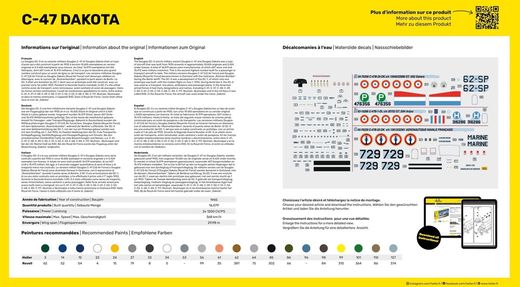 Coffret cadeau maquette avion : Starter Kit C-47 Dakota 1/72 - Heller 35372