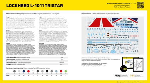 Coffret maquette avion civil : Starter kit Lockheed L-1011 Tristar 1/125 - Heller 56451