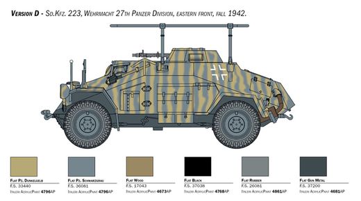 Maquette militaire : Sd.Kfz.222‐223 1/56 - Italeri 15769