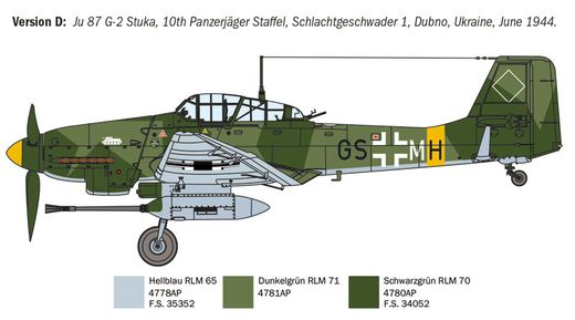 Maquette avion : Ju 87 G-2 Kanonenvogel 1/72 - Italeri 1466