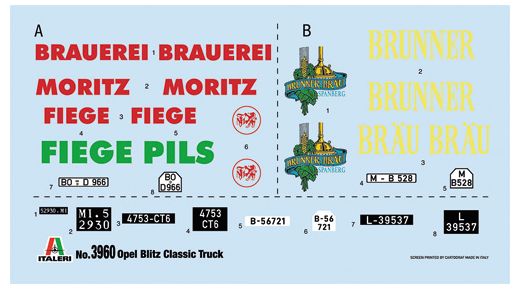 Maquette camion : Opel Blitz Civil 1/24 - Italeri 3960