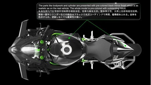 Kawasaki Ninja H2R 1:9 pré-colorée - Meng MT-001S