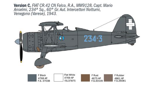Maquette avion : Fizt CR 42CN Falco 1/35 - Italeri 1485 01485