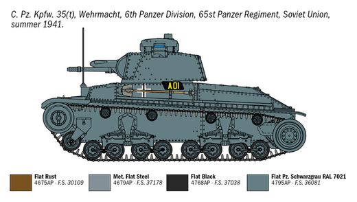 Maquette militaire : Pz. Kpfw. 35(t) - 1:72 - Italeri 07084 7084