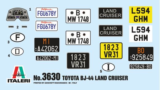 Maquette voiture : Toyota Land Cruiser BJ-44 - 1:24 - Italeri 3630 03630