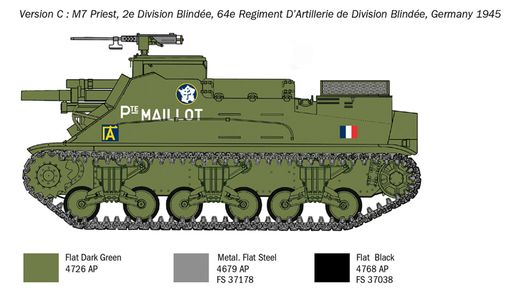 Maquette militaire : M7 Priest Gun Motor Carriage - 1:35 - Italeri 06580 6580