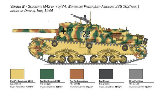 Maquette tankt : Semovente M42 da 75/34 1/35 - Italeri 6584