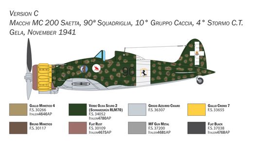 Maquette d'avion militaire : Macchi C.200 Serie XXI-XXIII 1/48 - Italeri 2767