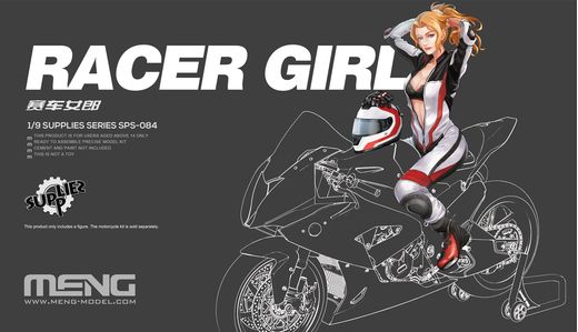 Figurine maquette moto : Racer Girl - 1:9 - Meng SPS-084