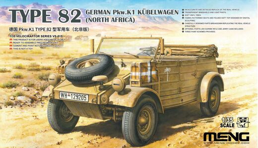 Maquette véhicule allemand : Pkw.K1 Type 82 Kubelwagen Nord africa 1/35 - Meng VS-015