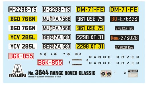 Maquette voiture : Range Rover Classic - 1/24 - Italeri 03644 3644 - france-maquette.fr