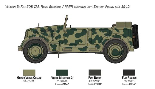 Maquette véhicule militaire : Fiat 508 CM Coloniale 1/35 - Italeri 6550 06550