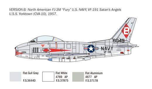 Maquette avion : FJ‐2/3 Fury - 1/48 - Italeri 2811 02811