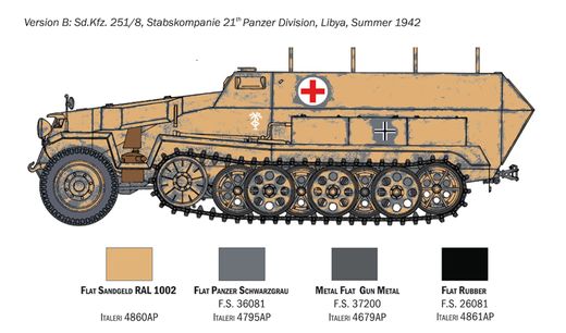 Maquette militaire : Sd.Kfz.251/8 Ambulance - 1:72 - Italeri 07077 7077