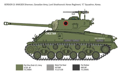 Maquette militaire : M4A3E8 Sherman Guerre de Corée - 1:72 - Italeri 6586 06586