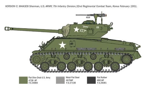 Maquette militaire : M4A3E8 Sherman Guerre de Corée - 1:72 - Italeri 6586 06586