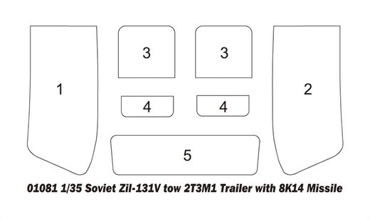 Maquette véhicule militaire : Soviet Zil-131V tow 2T3M1 Trailer with 8K14 Missile 1/35  - Trumpeter 1081 01081