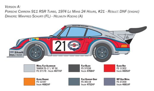 Maquette voiture de course : Porsche RSR 934 1/24 - Italeri 3625