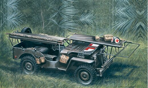 Maquette militaire : Jeep ambulance 1/4 ton. 4x4 au 1/35 - Italeri 326