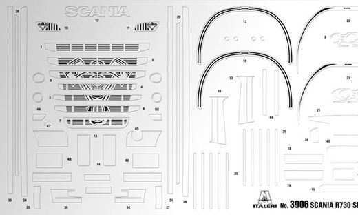 Maquette camion : Scania R730 Silver Griffin - 1:24 - Italeri 03906