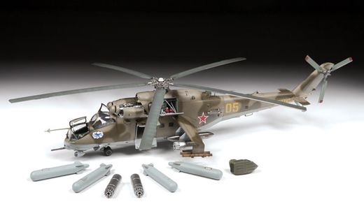 Maquette d'hélicoptère militaire : Mil Mi-24V/VP - 1/48 - Zvezda 04823 4823 - france-maquette.fr